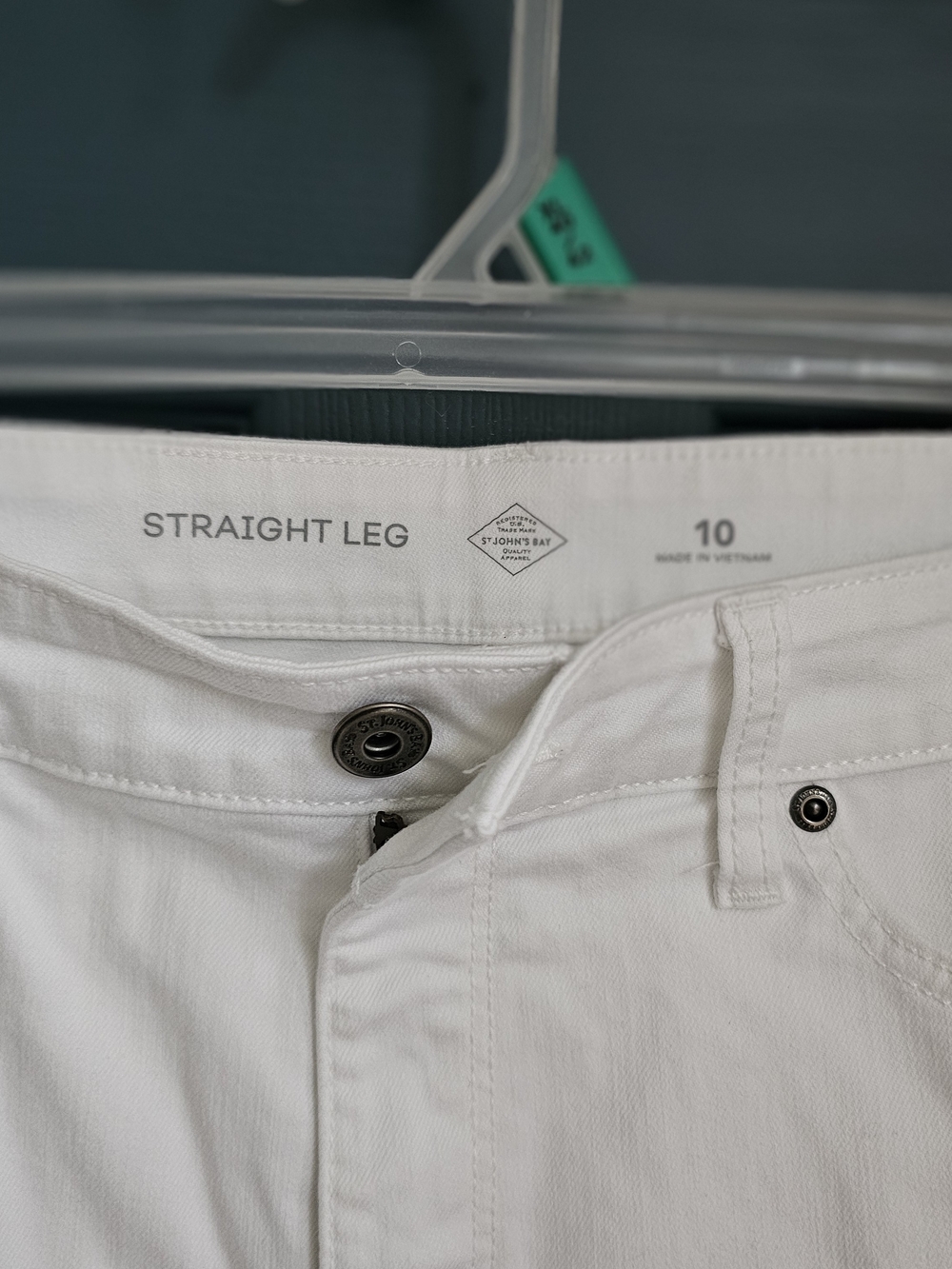 St. John's Bay White Straight-Leg Jeans - Picture 2 of 3